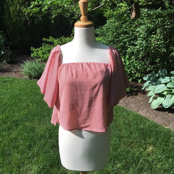 Good Luck Gem Off-the-Shoulder Striped Top - Picture 1 of 3